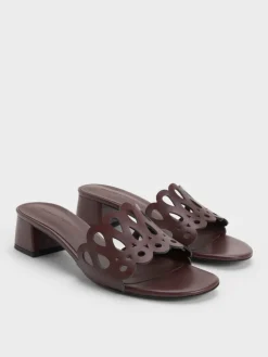 Cut-Out Block-Heel Mules