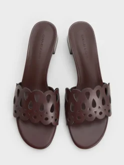 Cut-Out Block-Heel Mules