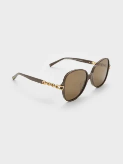 Delaney Chain-Link Butterfly Sunglasses