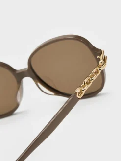 Delaney Chain-Link Butterfly Sunglasses