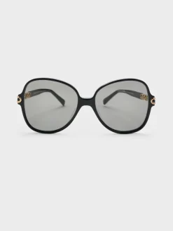 Delaney Chain-Link Butterfly Sunglasses