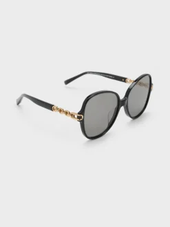 Delaney Chain-Link Butterfly Sunglasses
