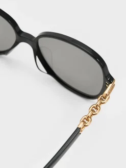 Delaney Chain-Link Butterfly Sunglasses