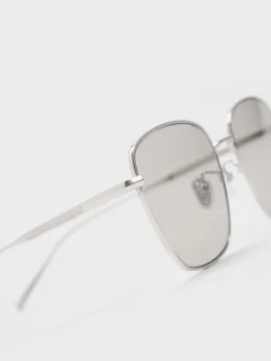 Delta Metallic-Rim Square Sunglasses