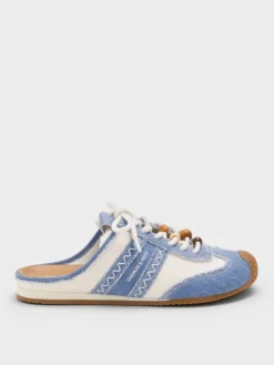 Denim & Leather Slip-On Sneakers
