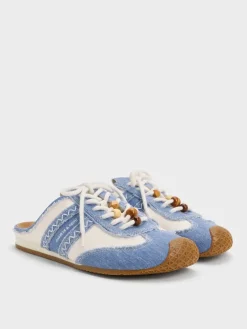 Denim & Leather Slip-On Sneakers