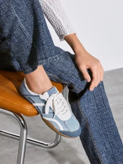Denim & Leather Sneakers