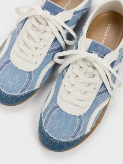 Denim & Leather Sneakers