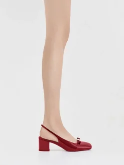 Dorian Patent Bow Slingback Pumps