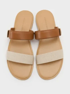 Dove Two-Tone Double-Strap Sandals