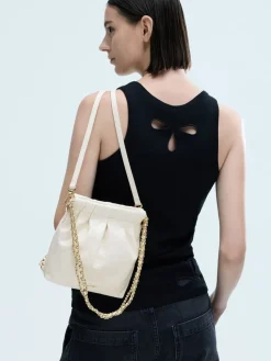 Duo Chain-Handle Two-Way Backpack