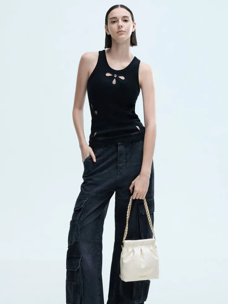Duo Chain-Handle Two-Way Backpack