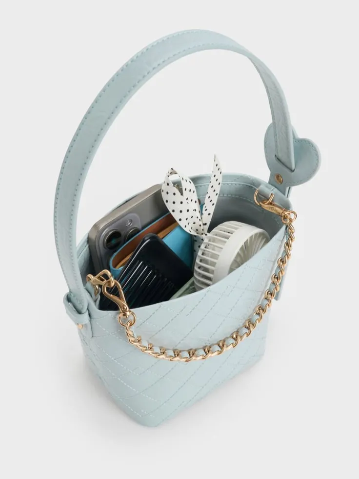 Duo Quilted Chain Bucket Bag