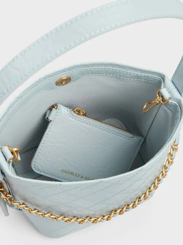 Duo Quilted Chain Bucket Bag