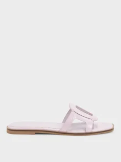 Easley Croc-Effect Cut-Out Slide Sandals