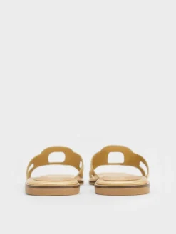 Easley Metallic Cut-Out Slide Sandals