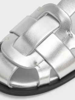 Easley Metallic T-Bar Caged Sandals