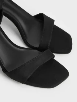 Eliana Textured Tie-Around Heeled Sandals