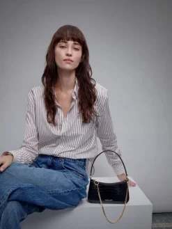 Elspeth Croc-Effect Chain-Link Shoulder Bag