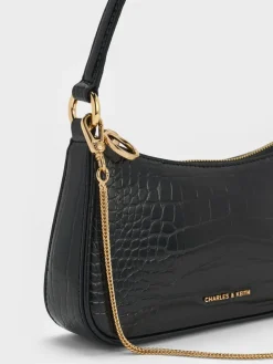 Elspeth Croc-Effect Chain-Link Shoulder Bag
