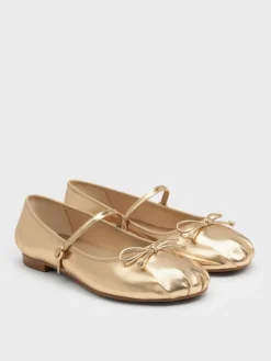 Emiko Metallic Bow Mary Jane Flats