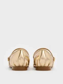Emiko Metallic Bow Mary Jane Flats
