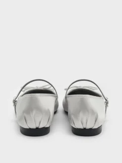 Emiko Satin Bow Mary Jane Flats