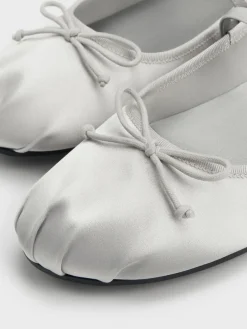 Emiko Satin Bow Mary Jane Flats