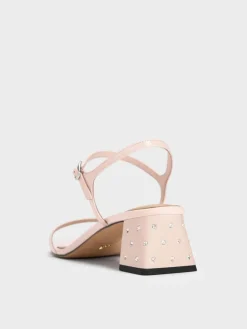 Emmaline Patent Leather Crystal Sandals