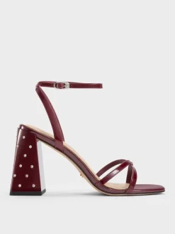 Emmaline Patent Leather Crystal Crossover Sandals