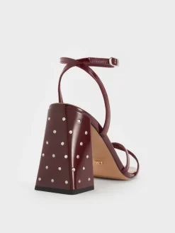 Emmaline Patent Leather Crystal Crossover Sandals