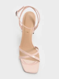 Emmaline Patent Leather Crystal Crossover Sandals