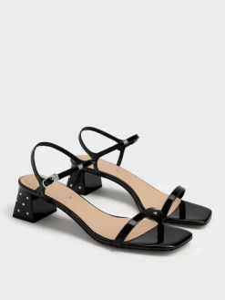Emmaline Patent Leather Crystal Sandals