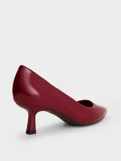 Emmy Patent Pointed Kitten Heel Pumps