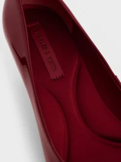 Emmy Patent Pointed Kitten Heel Pumps