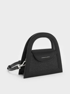 Este Glittered Top Handle Bag