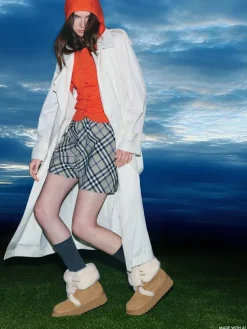 Faux Suede & Faux Fur Flatform Boots