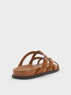 Faux Suede Crossover Toe-Ring Sandals