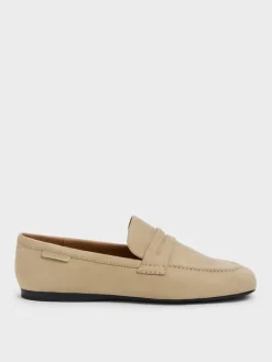 Faux Suede Penny Loafers