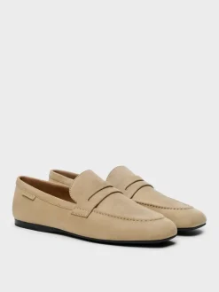 Faux Suede Penny Loafers