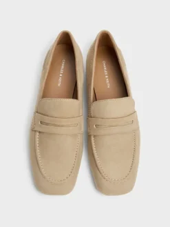 Faux Suede Penny Loafers