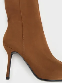 Faux Suede Pointed Stiletto Knee-High Boots