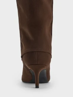 Faux Suede Pointed Stiletto Knee-High Boots