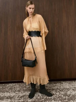 Faux Suede Ruched Knee-High Boots
