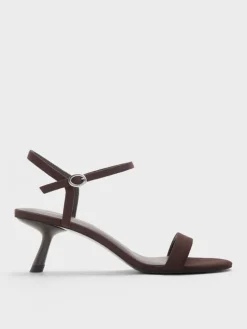 Faux Suede Slant-Heel Ankle-Strap Sandals