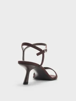 Faux Suede Slant-Heel Ankle-Strap Sandals