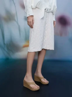Faux Suede Thong Platform Wedges