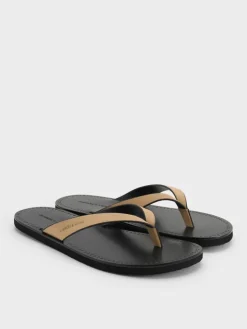 Faux Suede V-Strap Thong Sandals