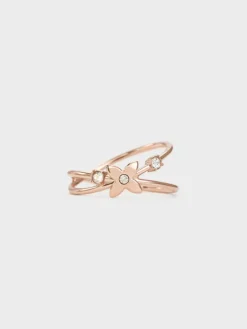Felicity Flower-Crystal Crossover Ring