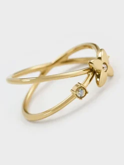 Felicity Flower-Crystal Crossover Ring